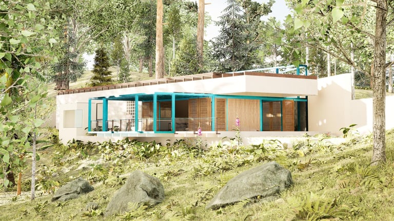 Forest Modern House Integrated into Nature