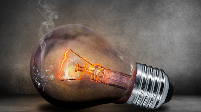 damaged light bulb