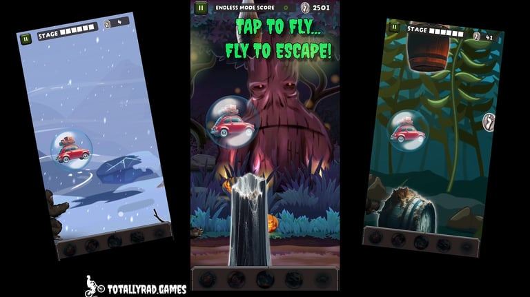 Flying Car Monster Run Flappy Game