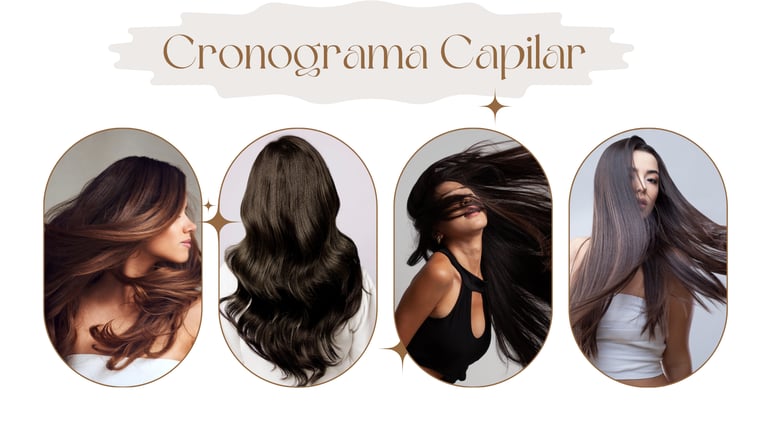 A hair care schedule graphic featuring four women with healthy, shiny brown and black hair.
