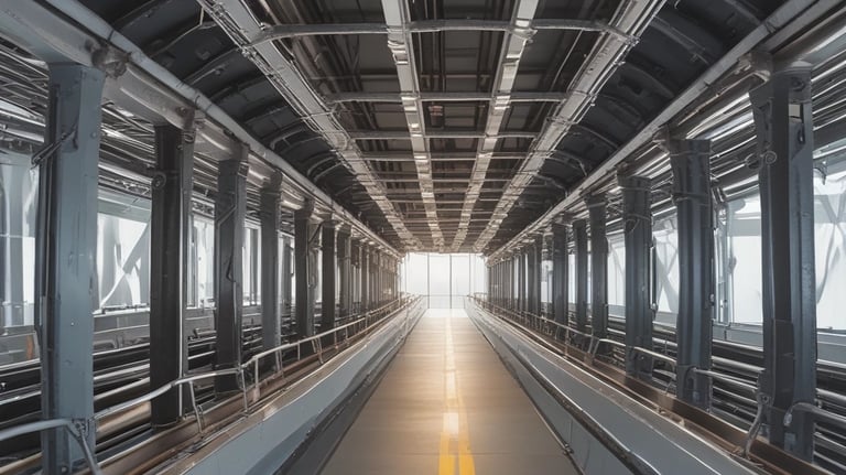 A modern engineering workspace with advanced technology.