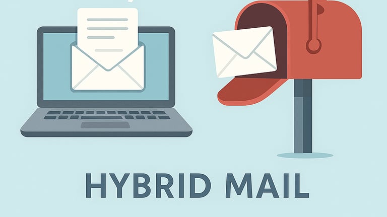 a laptop computer and a laptop with a mailbox