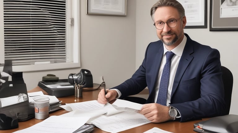 Photo of a professional meeting with a client in a bright office