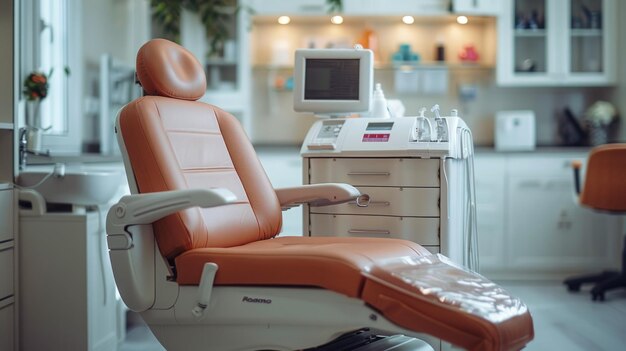 brown medical examination chair