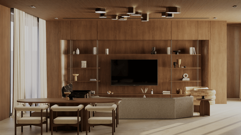 Luxury living room with dining area Dubai