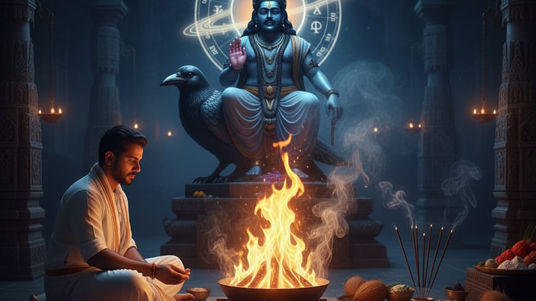 Yantra energization ritual during a puja ceremony