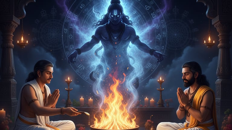 Rahu dosh nivaran puja being performed in a sacred space