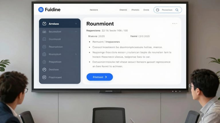 Close-up of a technician installing an interactive screen in a modern office