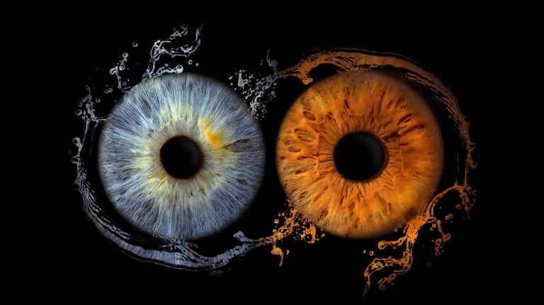 Duo Iris Yeux Marron Bleu