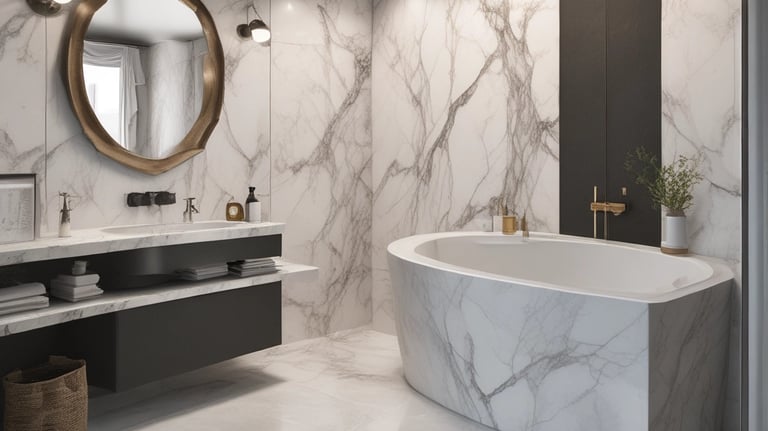 Modern smart home exterior with solar panels and lush landscaping