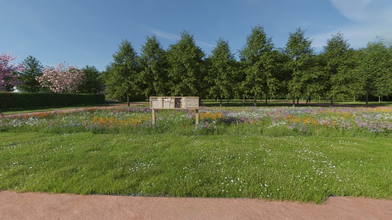 aménagement paysager et bassin du lotissement Domaine du Parc