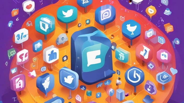 A vibrant social media dashboard with engagement metrics on a smartphone.