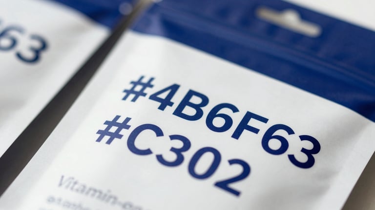 Close up shot of vitamin-enriched cattle feed additive in professional packaging. The branding on the package uses #4B6F63 and #1C302B. Minimalist style.