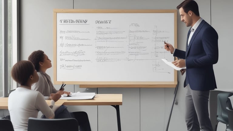 An ISO consultant coaching a client over video call with charts and notes visible.