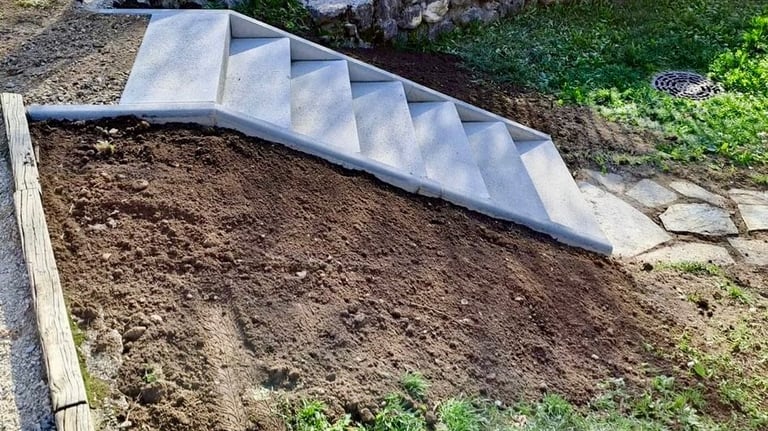 Réalisation d’un escalier extérieur en béton pour structurer les accès et sécuriser les déplacements