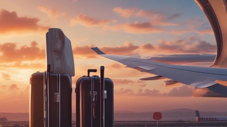 A travel agency is located in a multi-story building adorned with a large mural. The mural depicts a smiling woman's face with her hand raised as if waving. The building is surrounded by trees, and there is a sign indicating 'TRAVEL AGENCY' at the entrance. Several windows and architectural details are visible, as well as an entrance with a ramp and stairs.