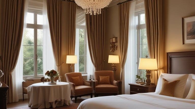 A neon sign with both English and Chinese characters illuminates against a dark background. The sign advertises a travel agency with services such as visa, tour, and ticket assistance. The surrounding area is dimly lit, with faint reflections visible.