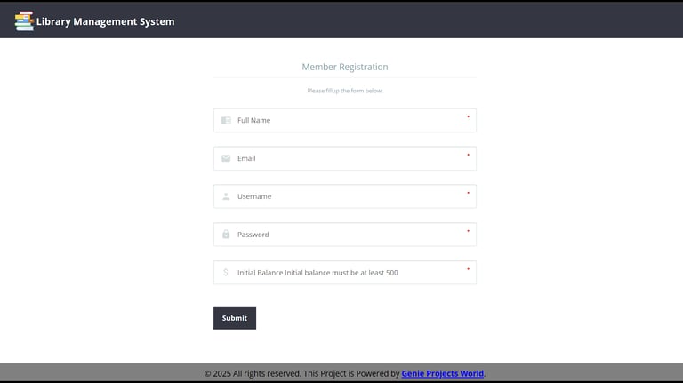 online-library-management-system-member-registration-page