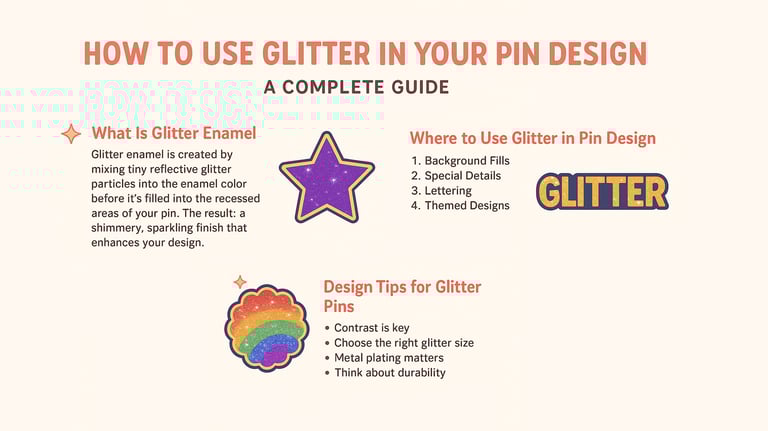Design Tips for glitter pins