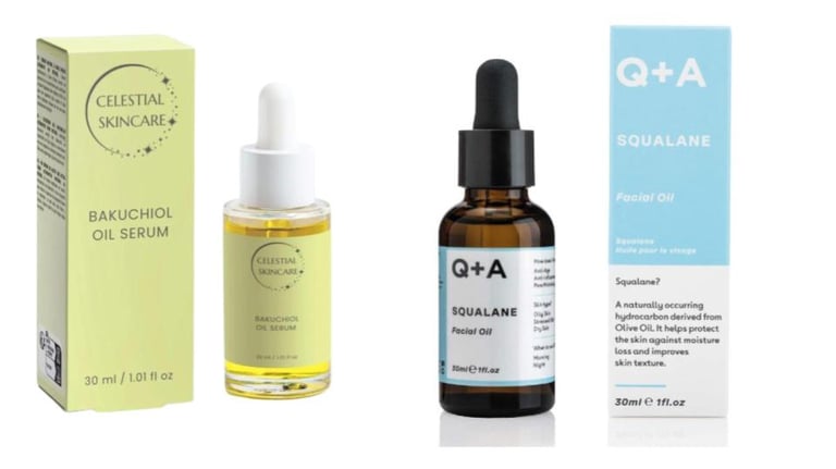 Celestial Skincare Bakuchiol Oil Serum and Q+A Squalane Facial Oil