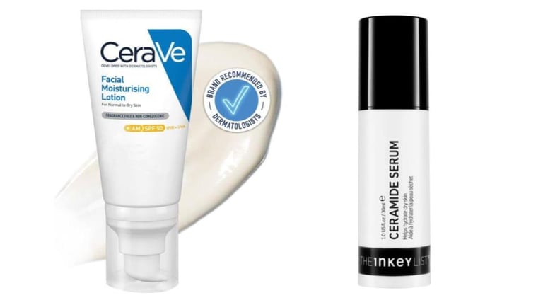 CeraVe Facial Moisturising Lotion and InKey List Ceramide Serum