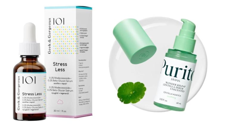 Geek Gorgeous Stress Less and Purito Wonder Releaf Centella Serum