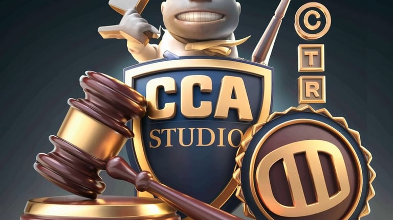 image illustrant les services de protection juridique des marques et mascottes CCA Studio