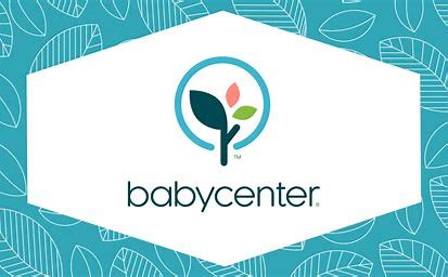 a baby center logo with leaves 