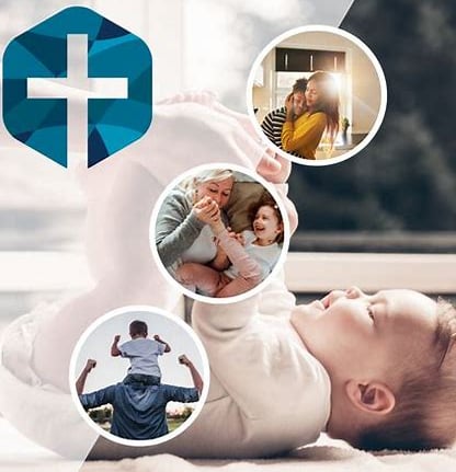 a baby is laying on the floor with a cross - section of a photo