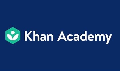  a blue background with the words khan academy