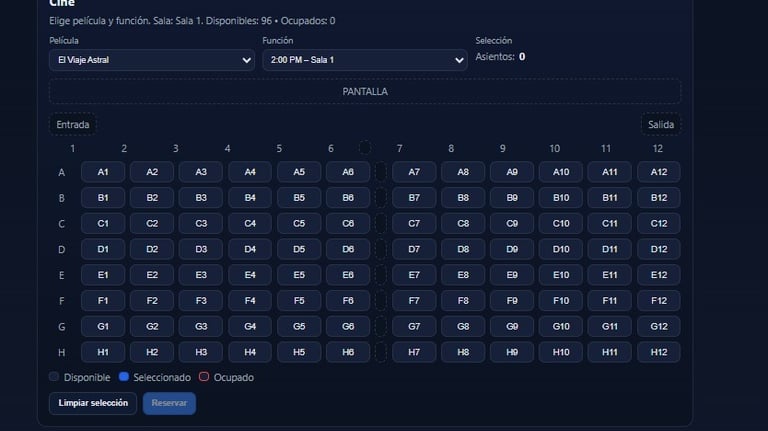 Sistemas de reservas para cines