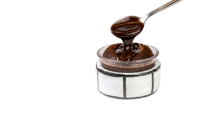 Klasik Sufle: yüksek kakao oranlı Callebaut bitter çikolatalı akışkan sufle