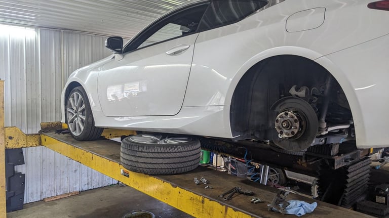 lexus on a 4 post lift