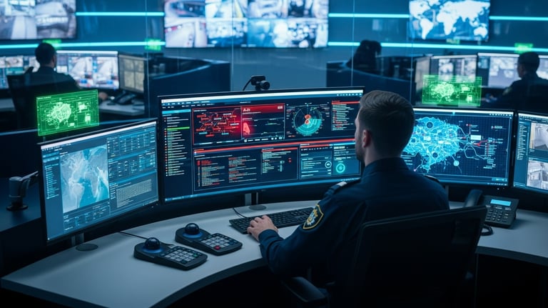 Pantalla de monitoreo conectada a central receptora de alarmas en tiempo real