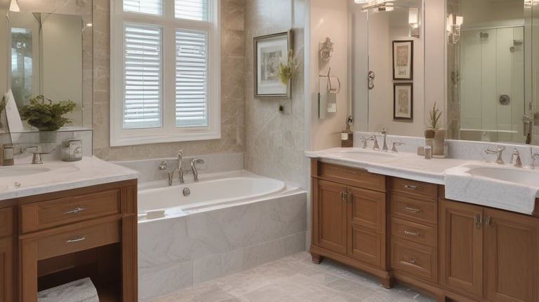 A person is working in a woodworking shop, handling a piece of wood on a workbench surrounded by tools such as clamps and hearing protection earmuffs. The setting appears organized and focused on carpentry or woodworking tasks.