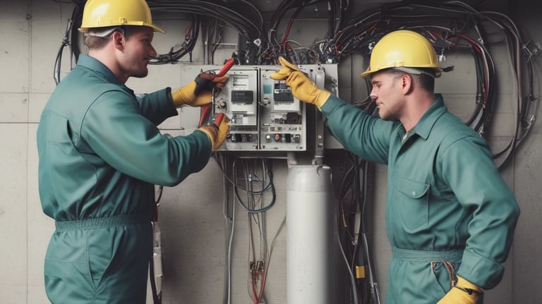 A group of diverse professionals brainstorming ideas in a meeting room.