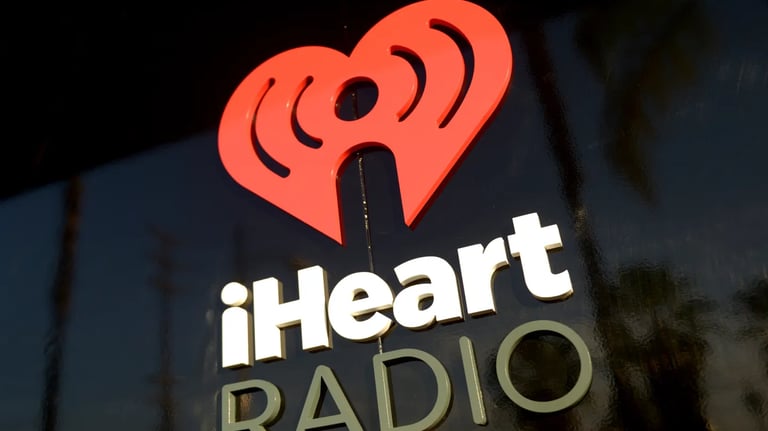 iHeart Radio logo on a window