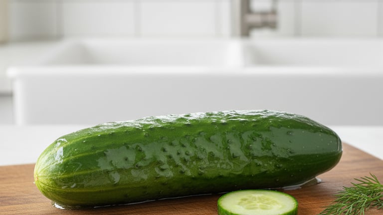 Vegetable (cucumber ) coated with plant based edibale coating