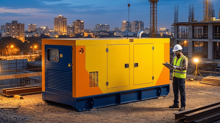 Electric generator at construction site