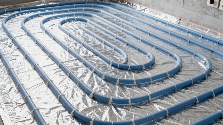 Professional plumber fixing pipes in a modern bathroom