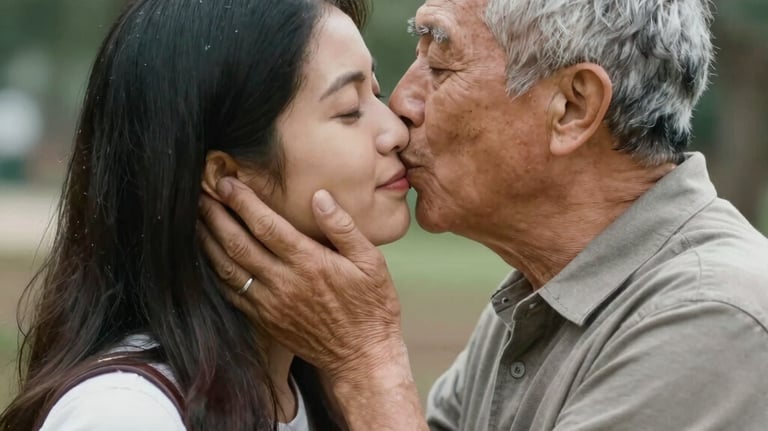 Older man and younger woman