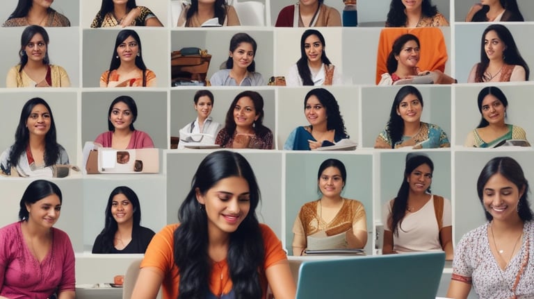 A focused student taking notes in a bright, modern study space.