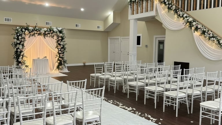 Wedding ceremony setup inside an Atlanta event space