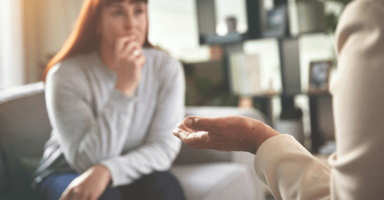 Woman with life coach 