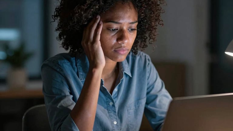 A mentor guiding a young woman through career planning with charts and notes.