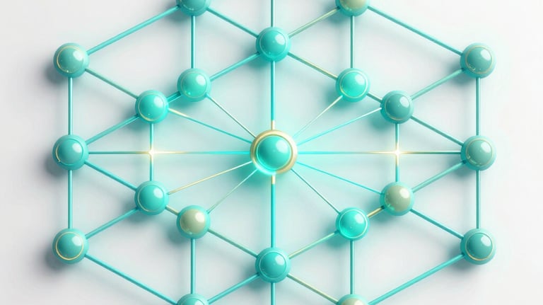 A curved facade covered in white latticework