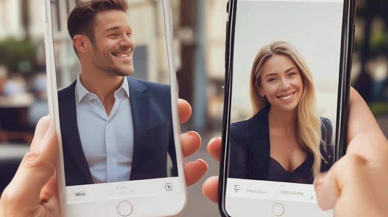 Couple kissing between two airplanes at sunset.