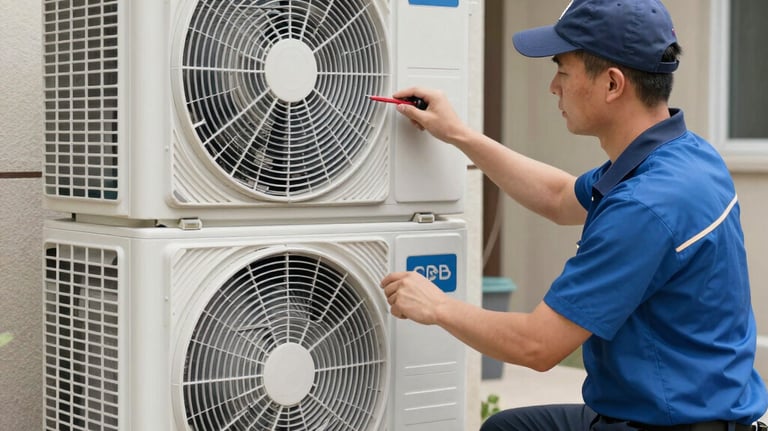Freshly installed sleek air conditioning system inside a bright home.