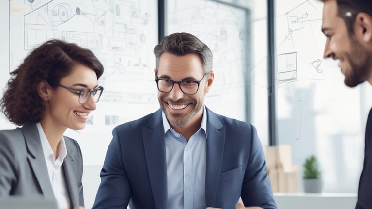 Business automation concept with AI and data visualization