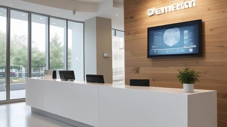 A sleek laptop screen showing a detailed dental software comparison dashboard.